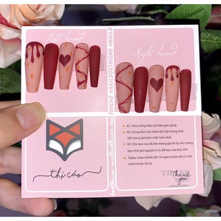 [ Nails Box] Móng úp giả thiết kế vẽ tone choco nhám