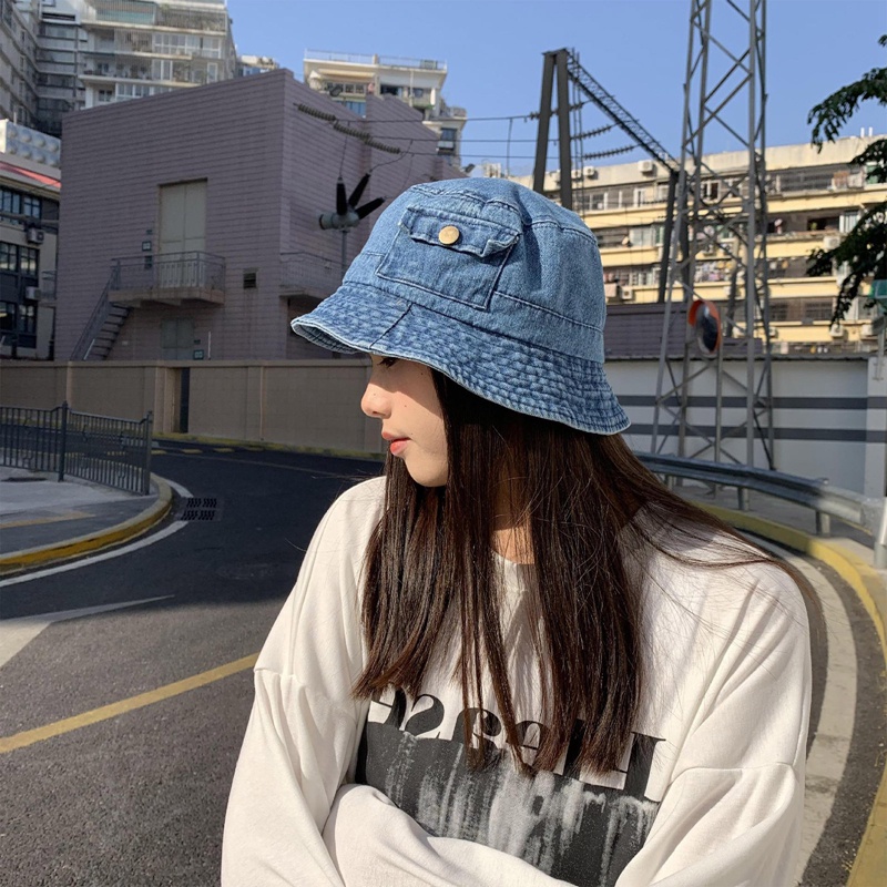 Nón Bucket Denim Phong Cách Cao Bồi Hip Hop Thời Trang Cho Nam Nữ