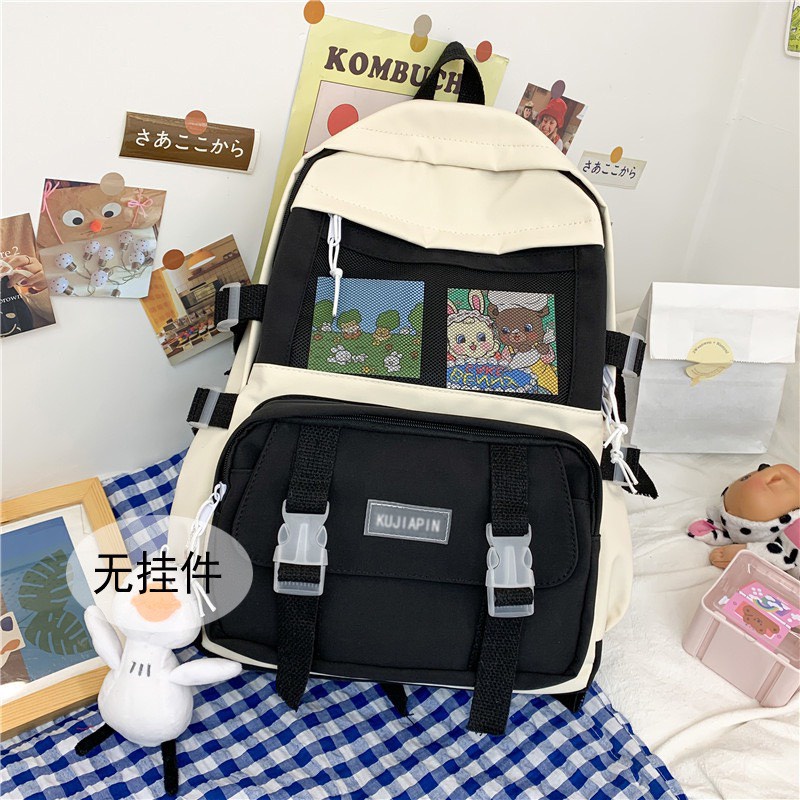 Balo nam nữ thời trang HAZIN chất liệu polyester cao cấp phối màu độc đáo đi học đi chơi phong cách unisex vừa laptop