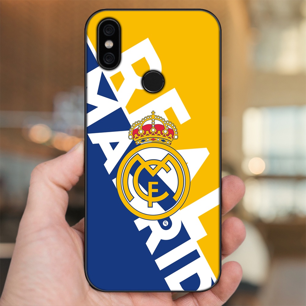 Ốp lưng Xiaomi Mi A2, Redmi 6X viền đen in hình Real Madrid
