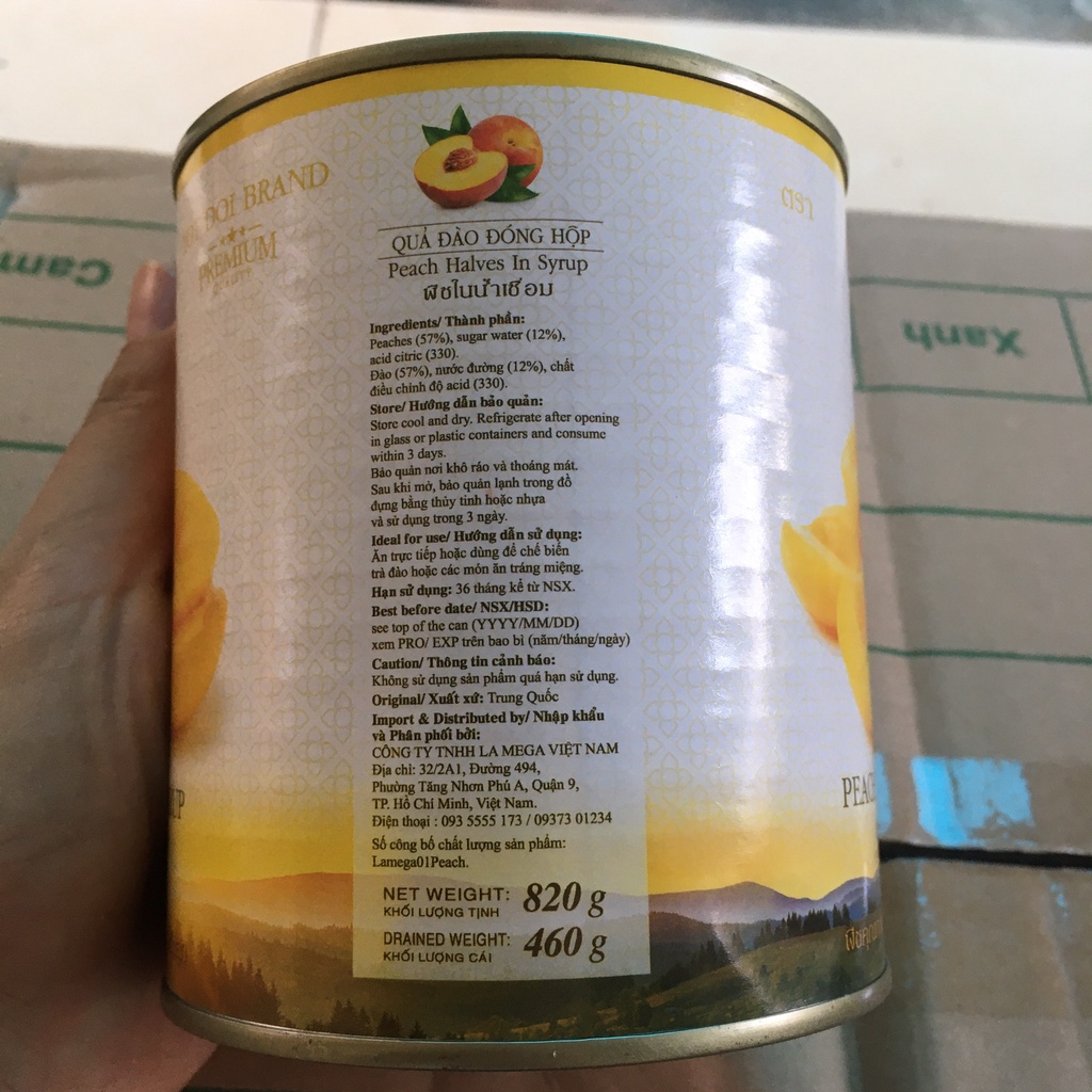 Đào Ngâm - Đào Hộp Thái Lan BODDOB  - Siêu giòn ngon - Giá rẻ siêu tiết kiệm