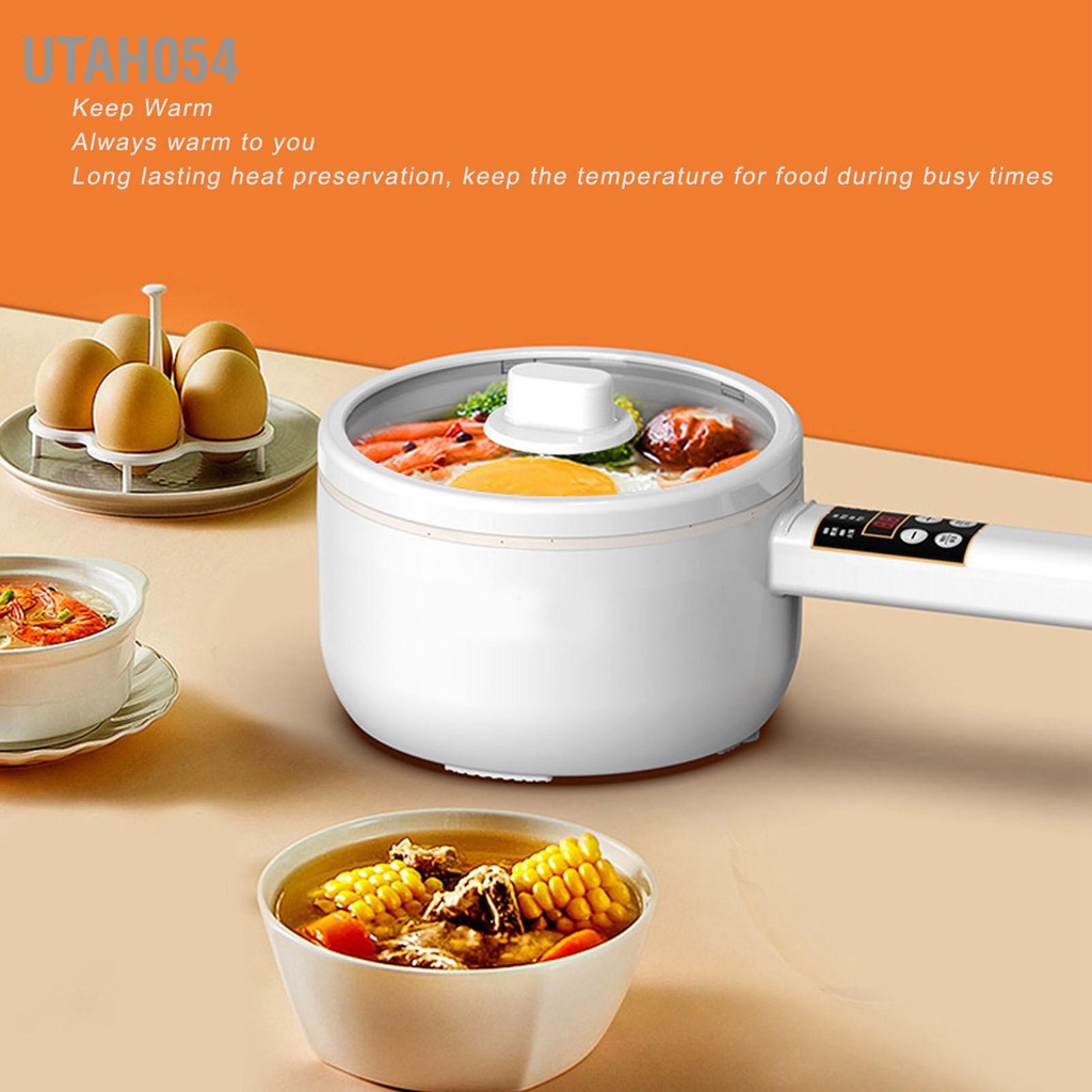 [Hàng Sẵn] Nồi Lẩu Điện Mini 1.8L di động đa chức năng với 5 chế độ nấu ăn (Một Tầng Không có Giá Hấp)【Utah054】