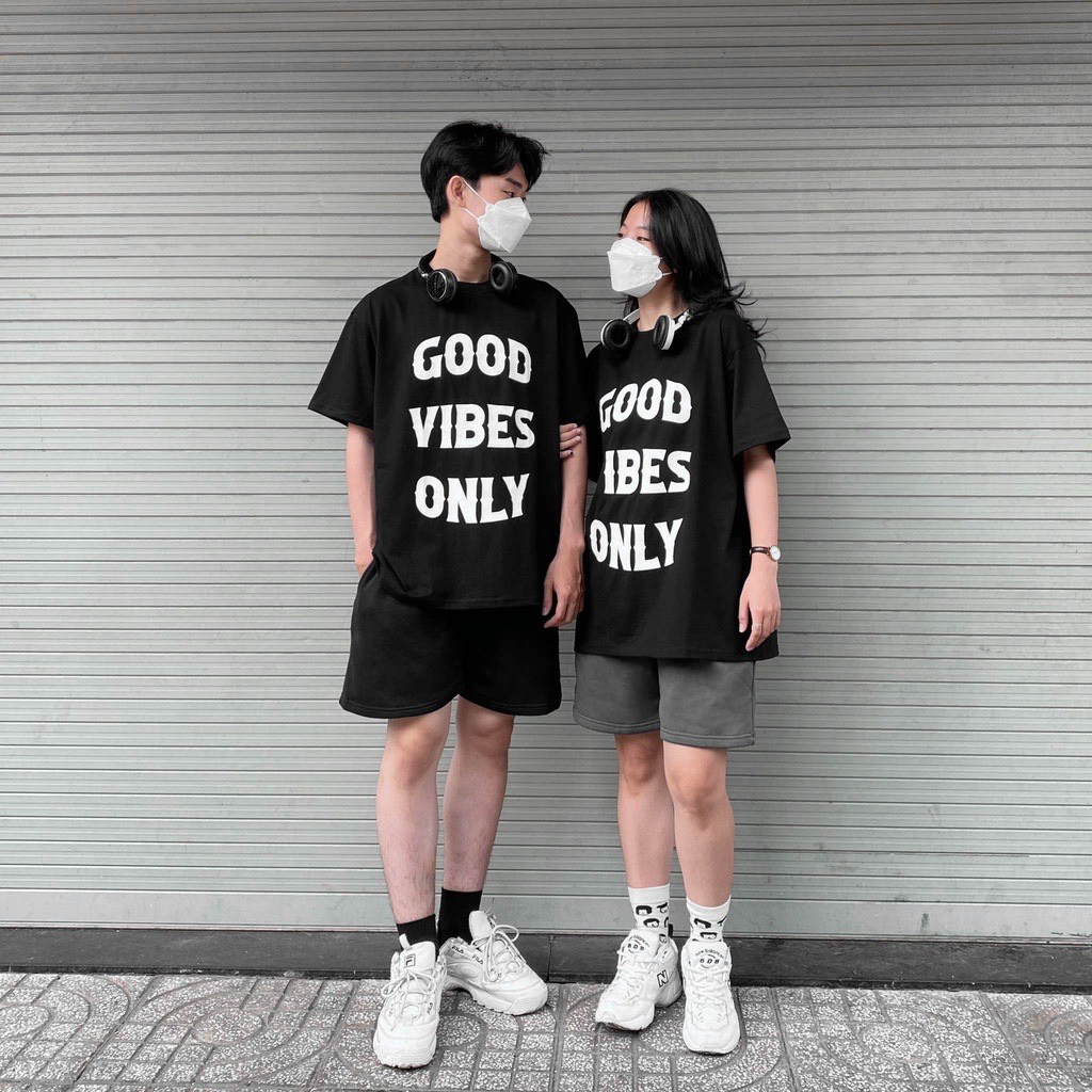 Áo Thun 3158 GOOD VIBES ONLY Áo Phông In Chữ 3158 Form Rộng Tay Lỡ Dáng Oversize Nam Nữ Chất Vải Dày Dặn Mặc Mát Mẻ