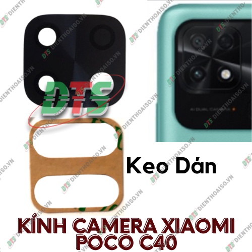 Kính camera xiaomi poco c40 kèm keo dán