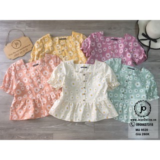 Áo babydoll hoa cúc bigsize nữ (MS 9520) thời trang ngoại cỡ từ 58kg đến 85kg