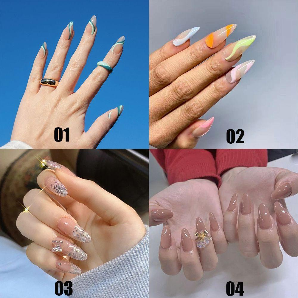 Bộ 24 Móng Tay Giả Lấp Lánh Thời Trang Cho Nữ|Bộ Móng Tay Giả Trang Trí Nghệ Thuật