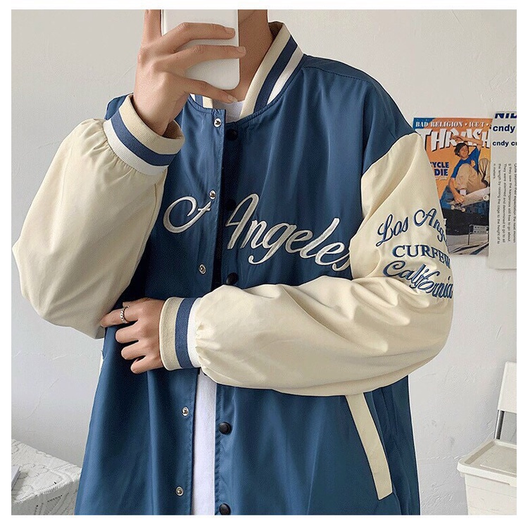 Áo khoác dù bomber jacket phối tay LOS form rộng nam nữ  unisex 1HIT