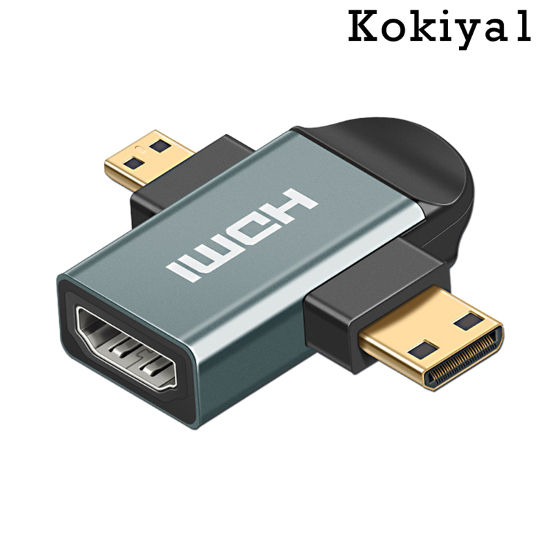 [HOT]3in 1 HDMI Female to Mini HDMI Male + Micro HDMI Male Adapter