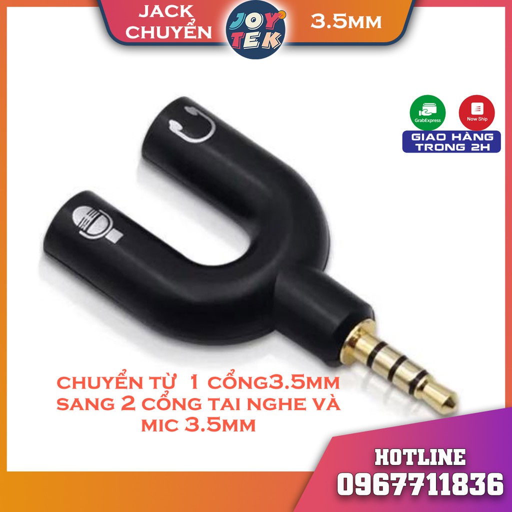 Jack chuyển đổi âm thanh từ 3.5mm sang cổng micro và cổng tai nghe hình chữ Y