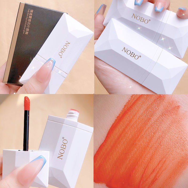 Son bóng▫[Business card lip glaze] Thẻ son môi hoàn hảo với cùng một Nhật ký phong cách nhung mờ Cốc học sinh trắng