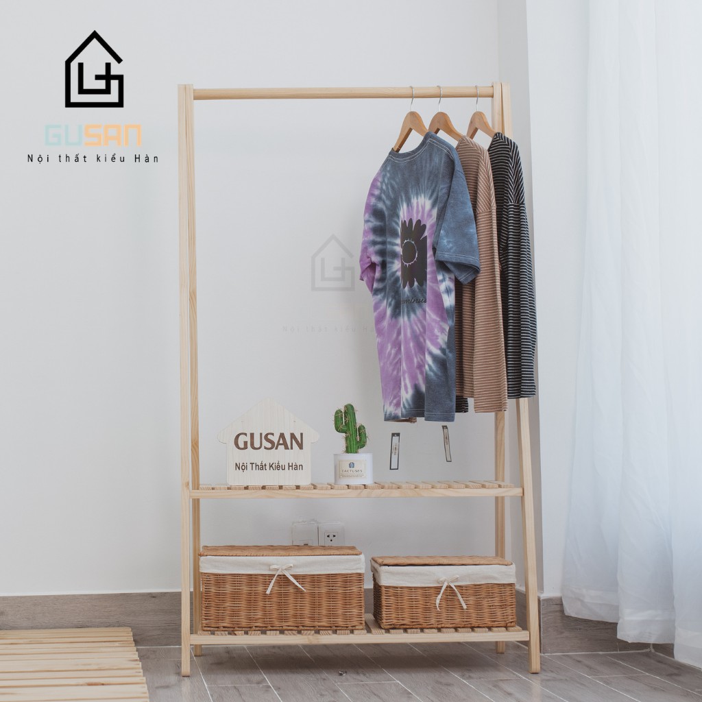 Giá Treo Quần Áo 2 tầng thông minh chữ A size M bằng gỗ GUSAN không gắn tường phù hợp shop thời trang phong cách Hàn Quố | BigBuy360 - bigbuy360.vn