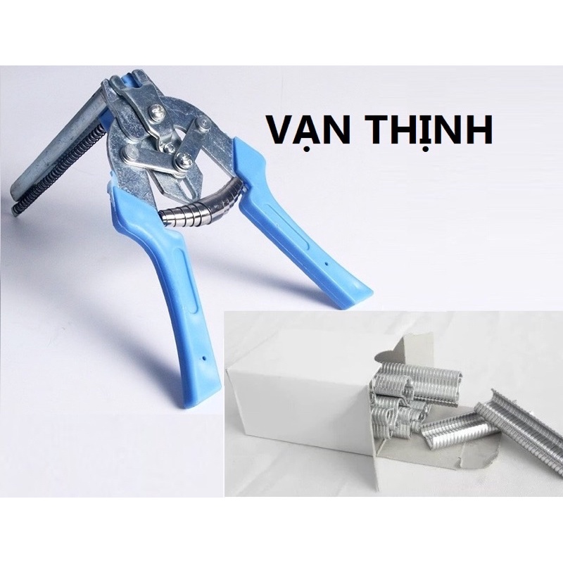 Kềm  bấm + 600 kẹp M chuyên dụng làm lồng gà,chim,thỏ,bồ câu