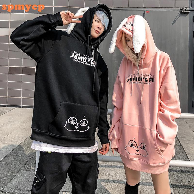 Áo Hoodie Tai Thỏ Dễ Thương Cho Cặp Đôi