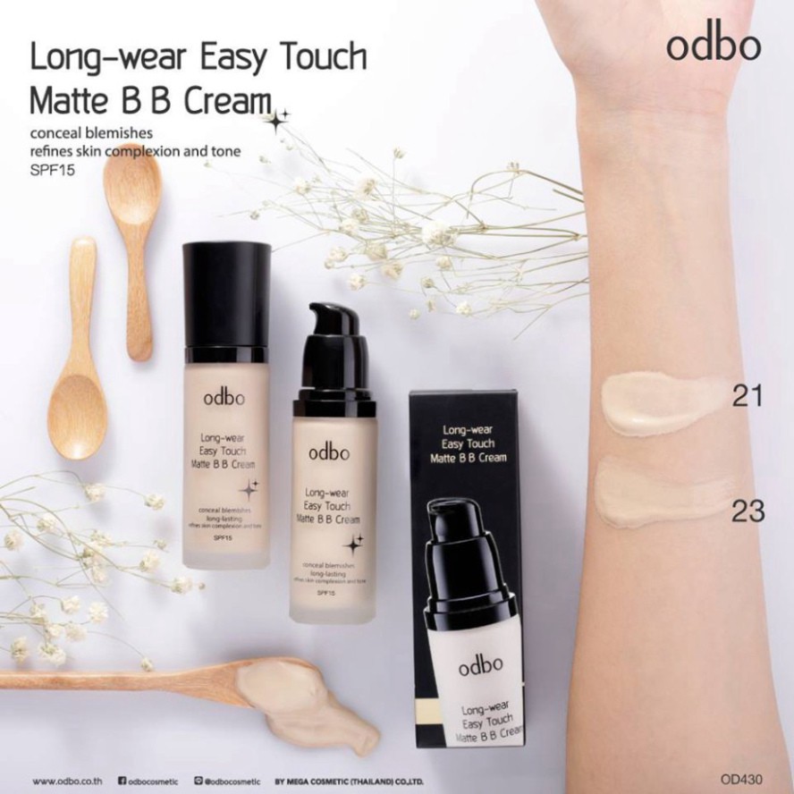 [Auth Thái] Kem Nền Odbo Siêu Mịn Lì Giữ Lâu Tông Tự Nhiên Long-wear Easy Touch OD430 No.23 B579