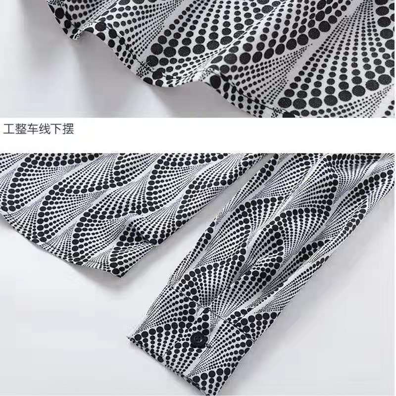 Áo sơ mi voan tay dài dáng rộng in họa tiết thời trang cho nữ trung niên