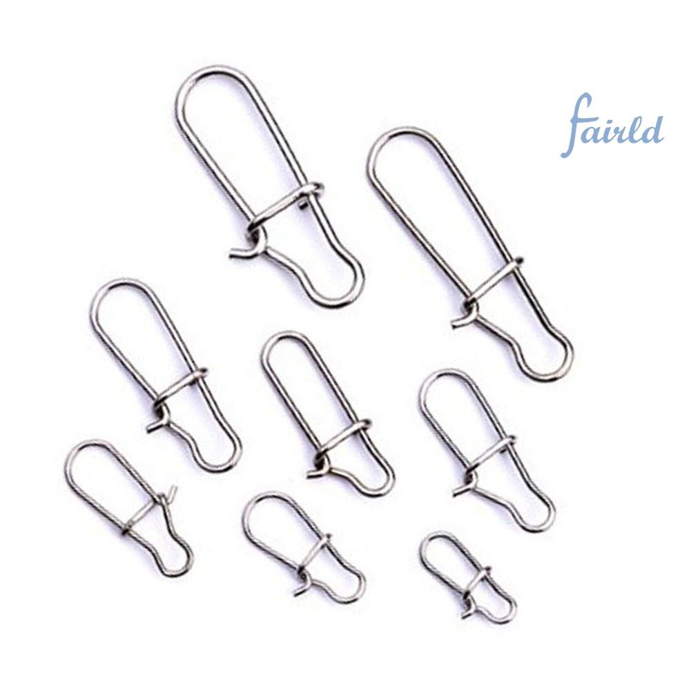 50pcs Fast Clip Lock Snap Swivel Solid Rings Safety Snaps Fishing Hook Connector