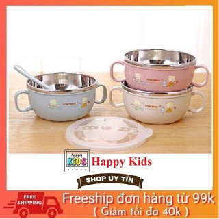 (HÀNG CHUẨN) Bát inox chống nóng kèm thìa an toàn