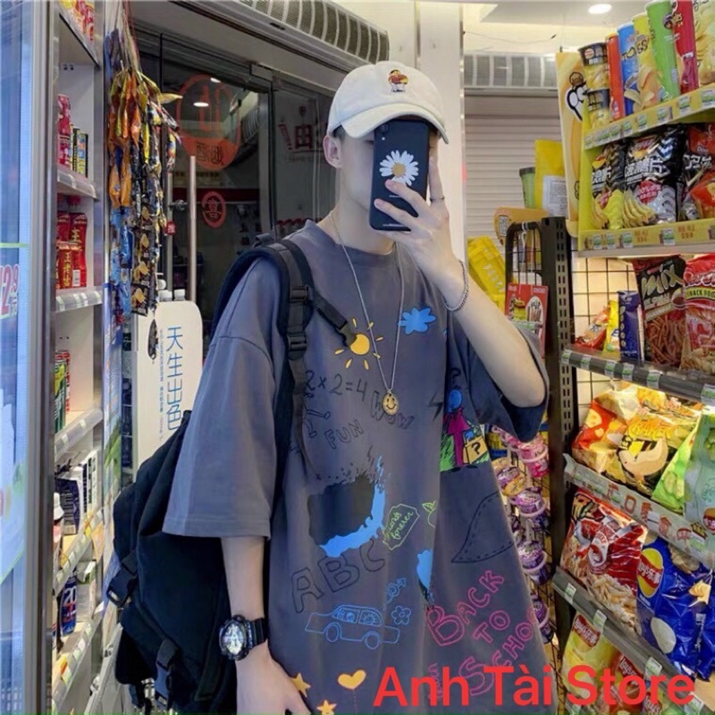 Áo thun tay lỡ phông Unisex nam nữ chất liệu Cotton oversize đến 70kg form rộng in hoạ tiết chữ Back To Shool PA762 | BigBuy360 - bigbuy360.vn