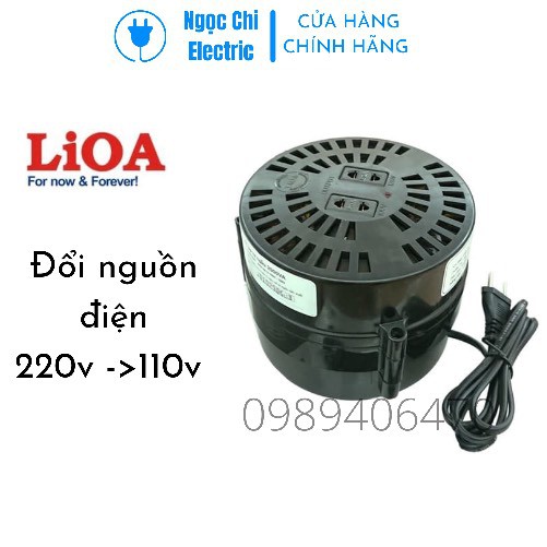 Bộ đổi nguồn 220v sang 110v LiOA, cục đổi nguồn điện cho đồ điện Nhật, biến áp tự ngẫu,  hạ áp 1 pha