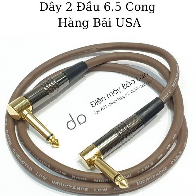 ( Hàng Bãi USA ) Dây 2 Đầu 6ly, Dây Jack 6.5mm ra 6.5mm, Dây 2 đầu 6.5 Cong