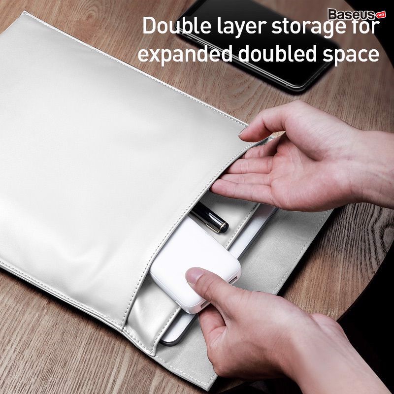 Túi da PU 2 lớp cao cấp chống thấm, trầy xước Baseus Let''s Go Traction Computer Liner Bag cho iPad/ Macbook/ Laptop | BigBuy360 - bigbuy360.vn