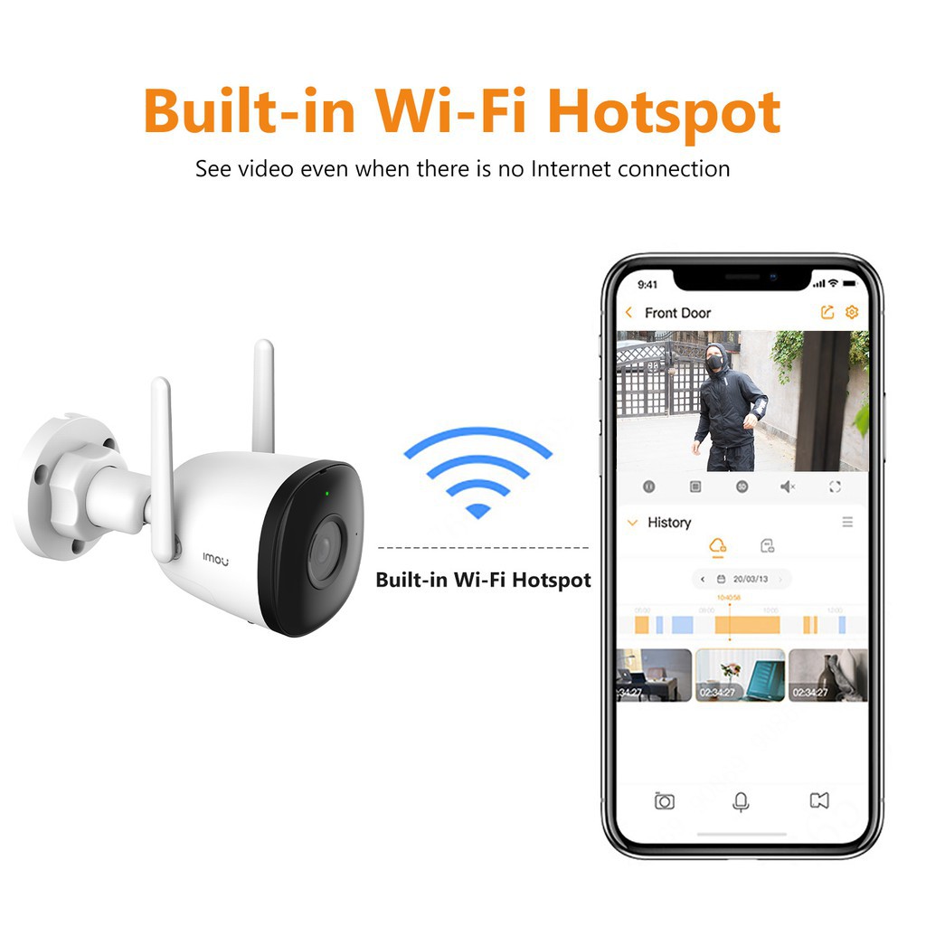 Camera Wifi ngoài trời Imou H.264 1080P ăng-ten kép ghi âm công nghệ AI chống thời tiết IP67
