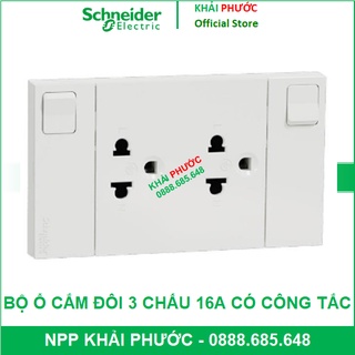 BỘ Ổ CẮM ĐÔI 3 CHẤU 16A CÓ CÔNG TẮC CẮM NHANH M3T_SIS_WE SCHNEIDER AVATARON A - KHẢI PHƯỚC ELECTRIC
