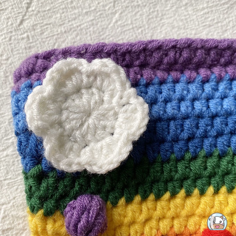 Túi Xách Nữ Đan Len Màu Cầu Vồng Thời Trang Hàn Quốc