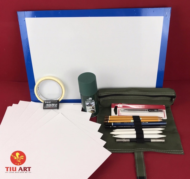 Bộ Dụng Cụ Vẽ Tranh Truyền Thần đầy đủ 14 món (cho người mới học)