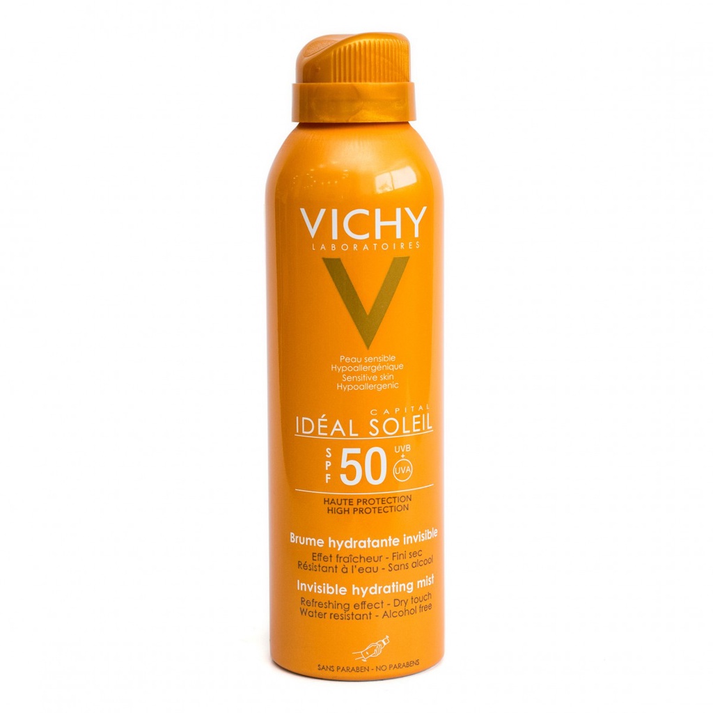 Xịt Kem Chống Nắng Toàn Thân Dạng Xịt SPF 50 PA+++ Vichy Ideal Soleil Invisible Hydrating Mist ﻿200ml