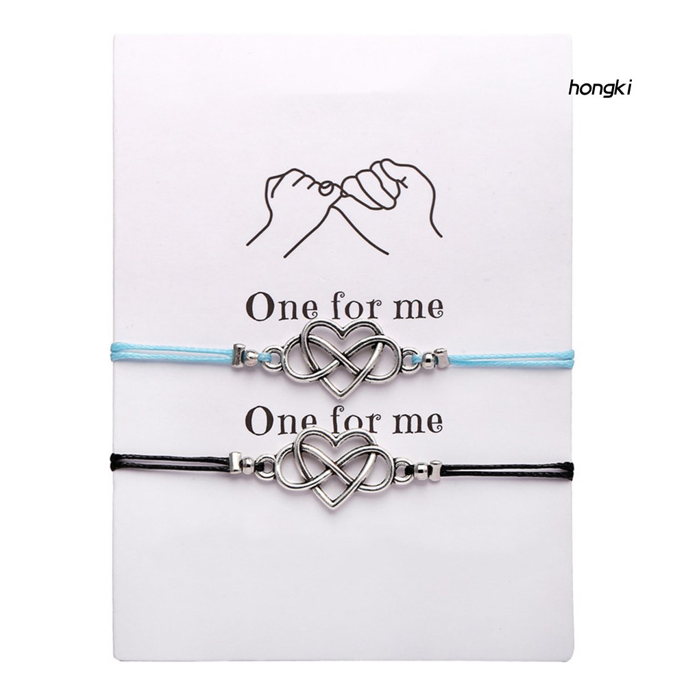 Set 2 vòng tay hình trái tim độc đáo thời trang cho cặp đôi