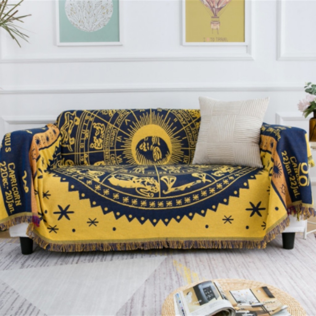 Thảm sofa, thảm trải sàn vintage màu sắc rực rỡ