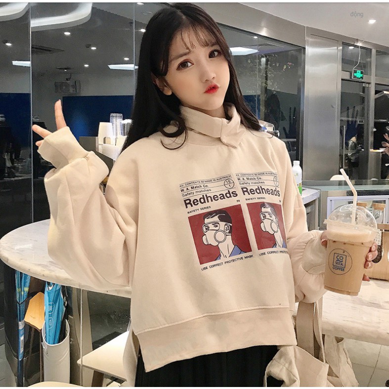 ÁO NỈ CỔ LỌ ULZZANG (KÈM ẢNH THẬT)