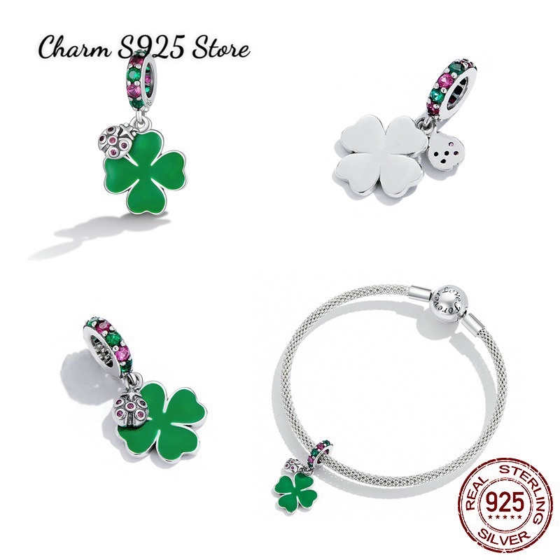 CHARM TREO CỎ 4 LÁ BẠC S925 CAO CẤP CHÍNH HÃNG