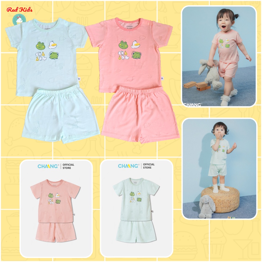 Bộ Cộc Cúc Vai Hồng Vân Chìm, Xanh Vân Chìm Chính Hãng CHAANG Cho Bé