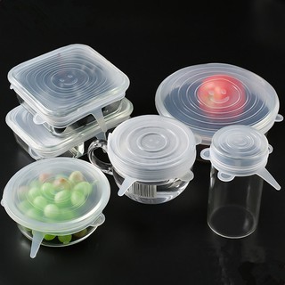 Bộ 6 miếng silicon siêu dẻo bọc chén bát, thức ăn đa năng
