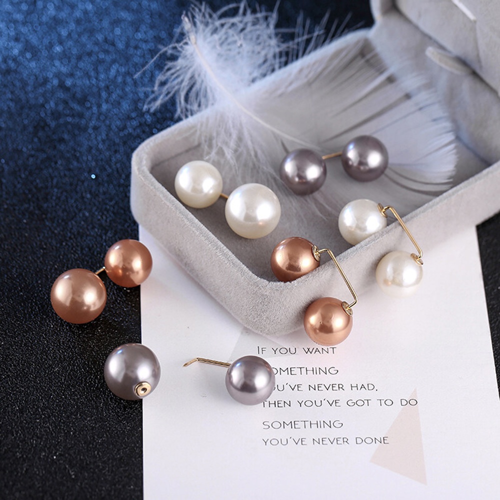 Bộ 3 Ghim Cài Áo Đính Ngọc Trai Giả Chống Chói Dễ Phối Đồ