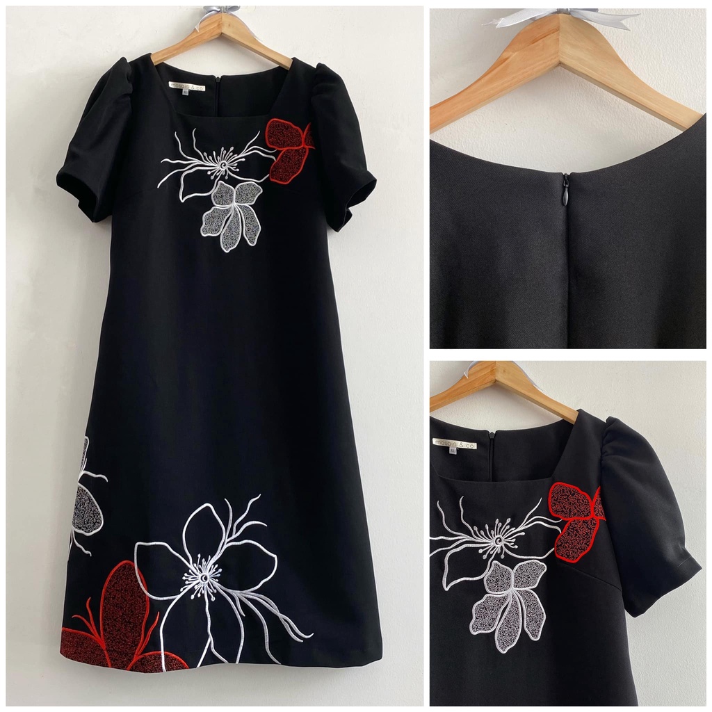 Đầm Trung Niên Cho Mẹ Thêu Hoa Lan - [Miu005]