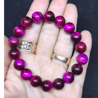 VÒNG TAY  MẮT HỔ HỒNG 10LY