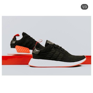 Giày NMD R2 Đen tem đỏ cho Nam/Nữ