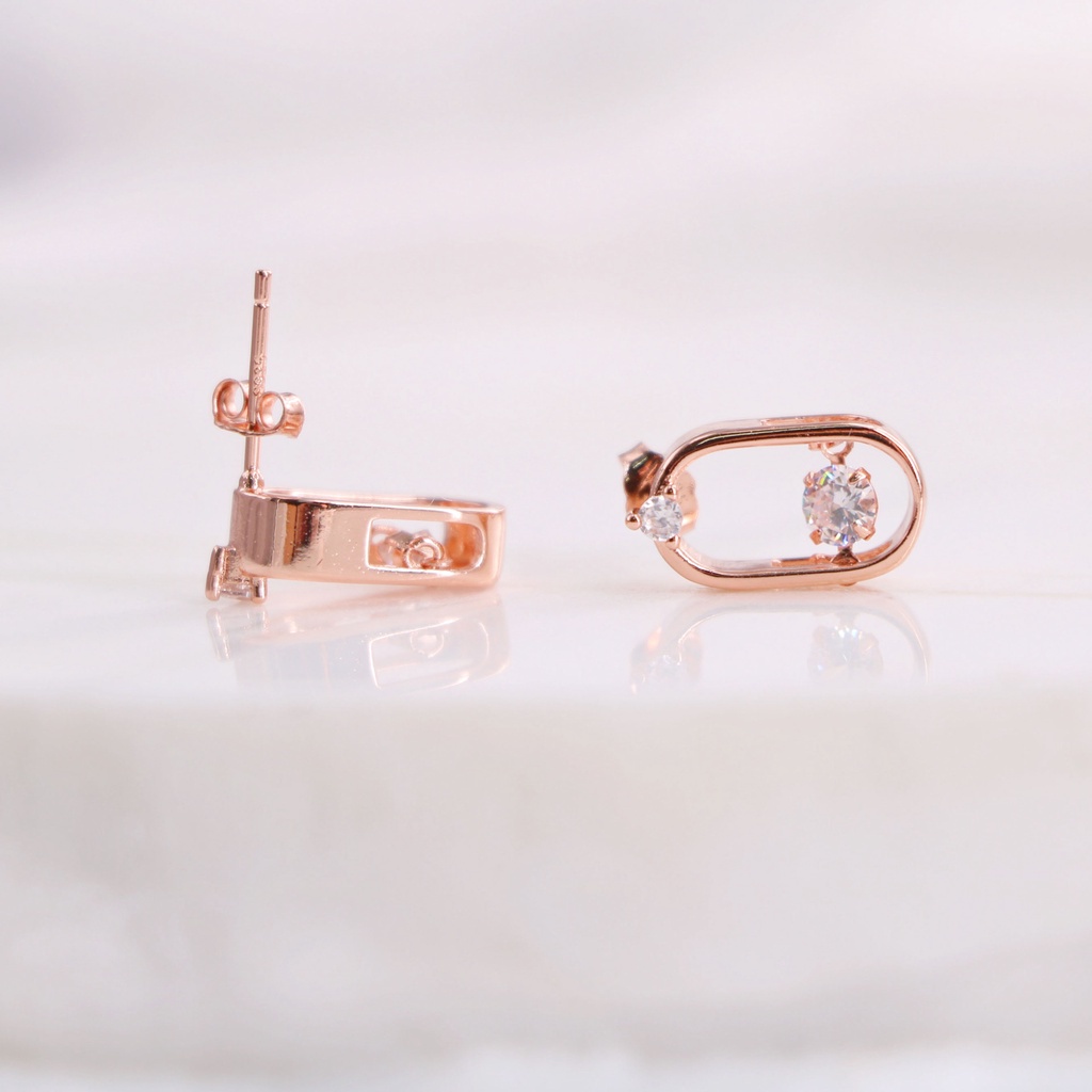 Bông Tai Pha Lê Hình Bầu Dục Nhịp Tim Dễ Thương Thời Trang Mùa Hè Cho Nữ