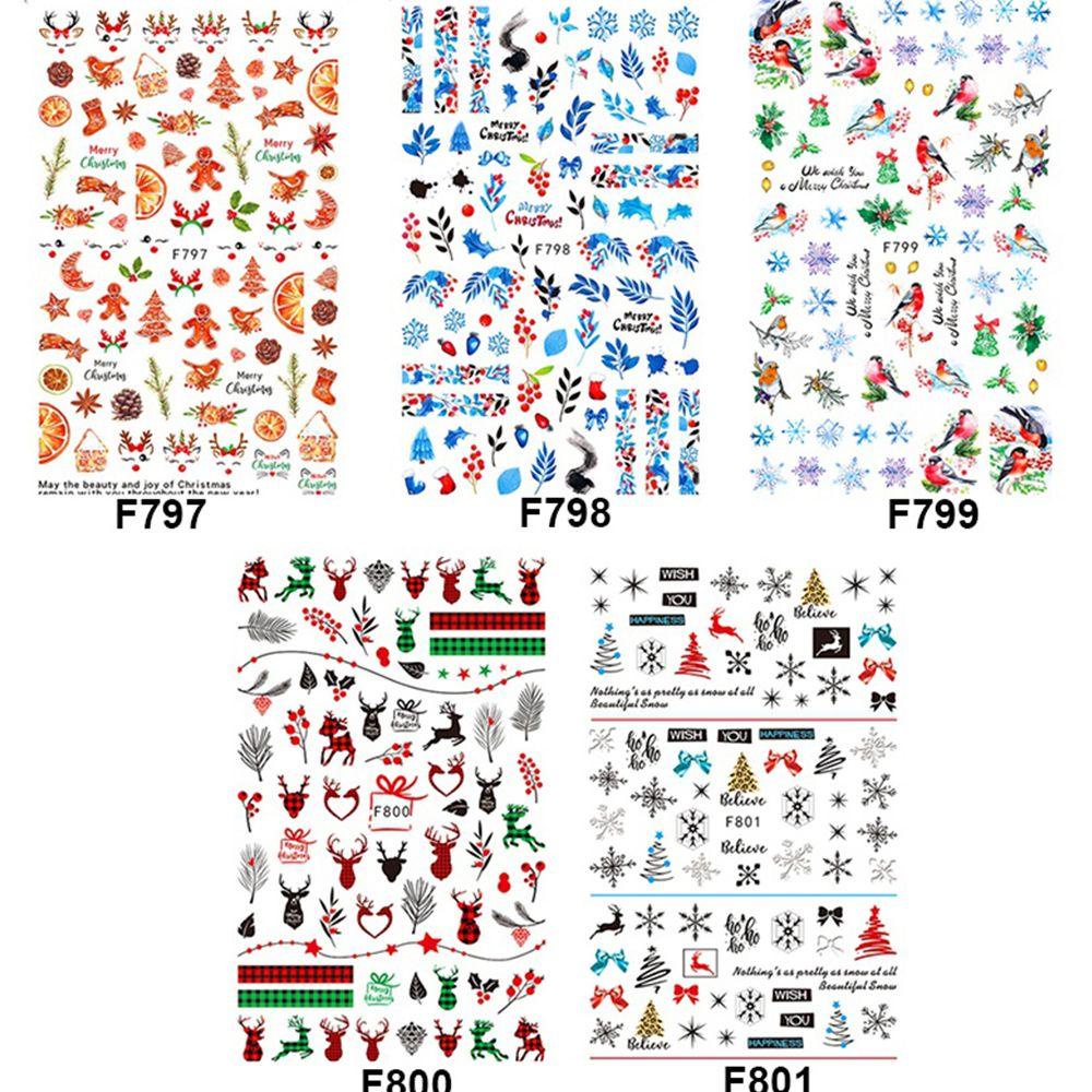 Miếng Dán Trang Trí Móng Tay Họa Tiết Giáng Sinh Xinh Xắn