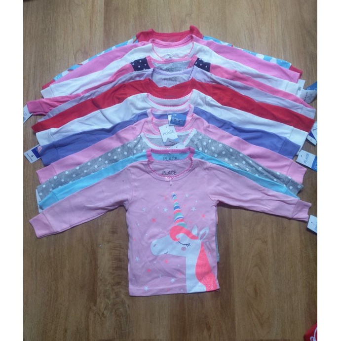 Combo 3 Áo Bé Gái Dài Tay Cotton borip Áo Thun Bé Gái 8-20kg