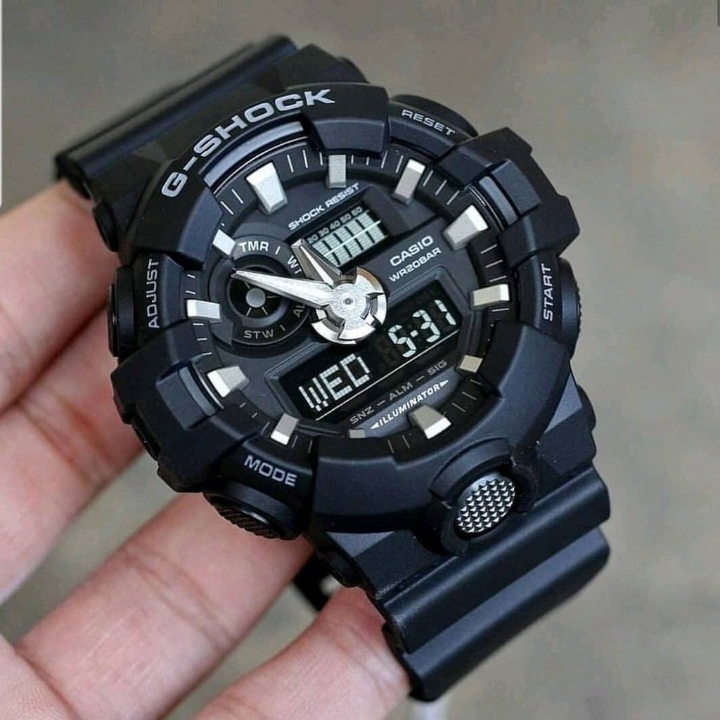 ĐỒNG HỒ NAM G-SHOCK GA-700-1B - FULL BLACK - MÀU TRUYỀN THỐNG