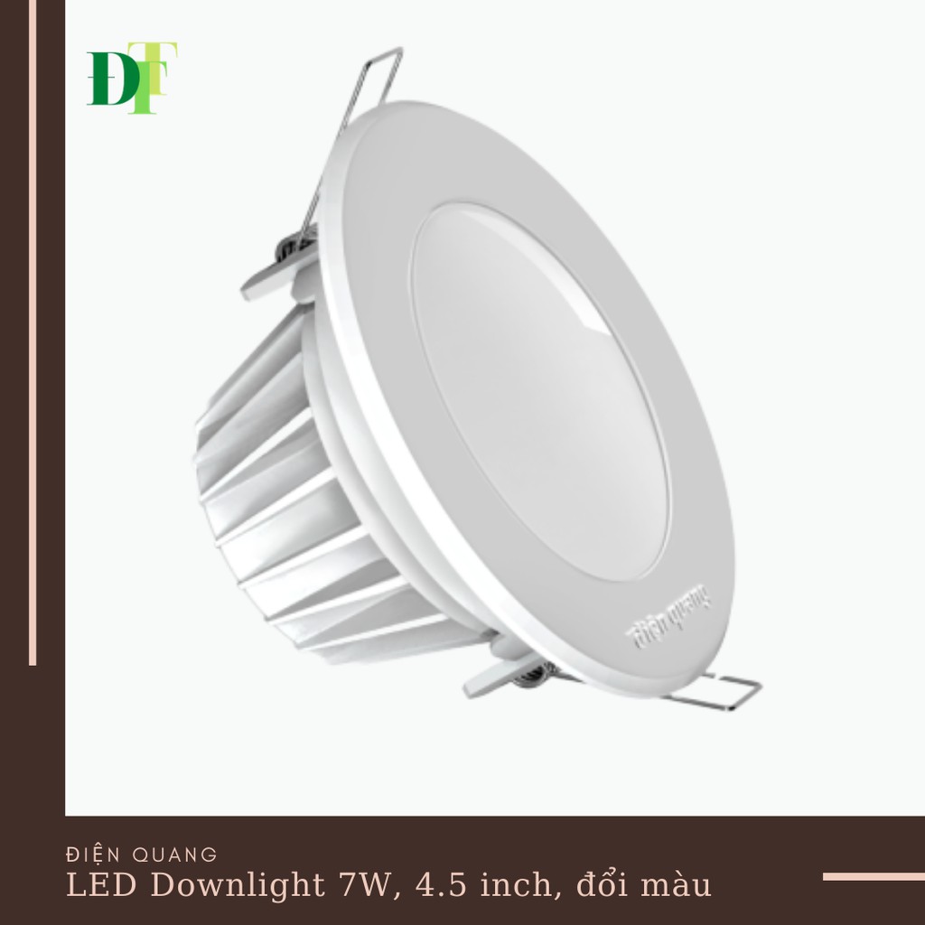 Bộ đèn LED Downlight Điện Quang ĐQ LRD04 077CS 115 ( 7W, 4.5 inch, đổi màu bằng công tắc )