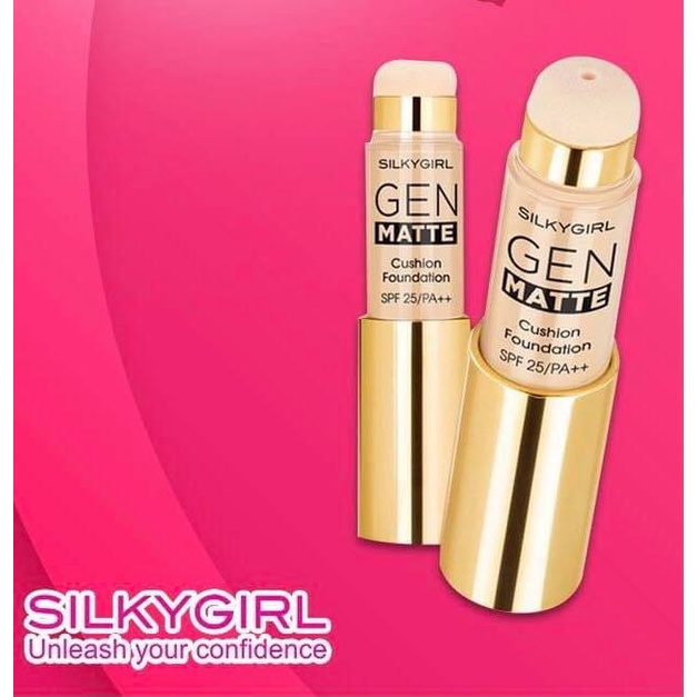 KEM NỀN DẠNG THỎI CHO LỚP NỀN MỎNG NHẸ TỰ NHIÊN SILKYGIRL GEN MATTE CUSHION FOUNDATION SPF25 15ML CHÍNH HÃNG - 10799