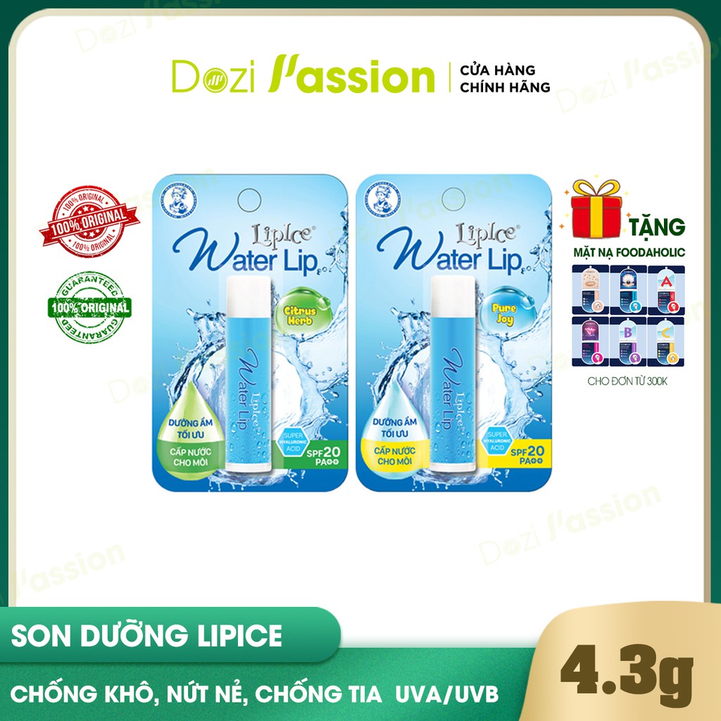 Son Dưỡng Môi Lipice Không Màu Dương Môi Căng Mịn - Lipice Water Lip 4.3g