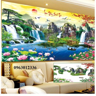Tranh đính đá PHONG CẢNH Lưu thủy sinh tài Y8067 120x65cm