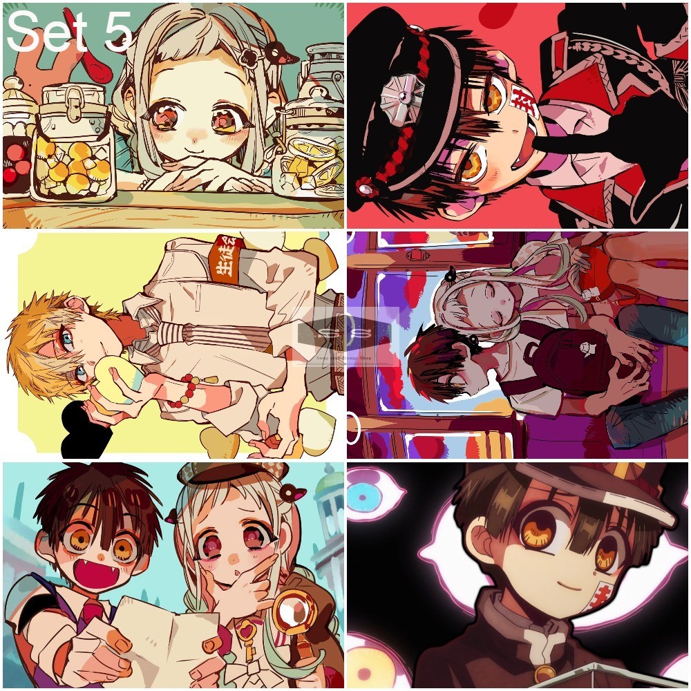 Bộ 6 Áp phích - Poster Anime Jibaku Shounen Hanako-kun - Hanako kun (bóc dán) - A3, A4, A5