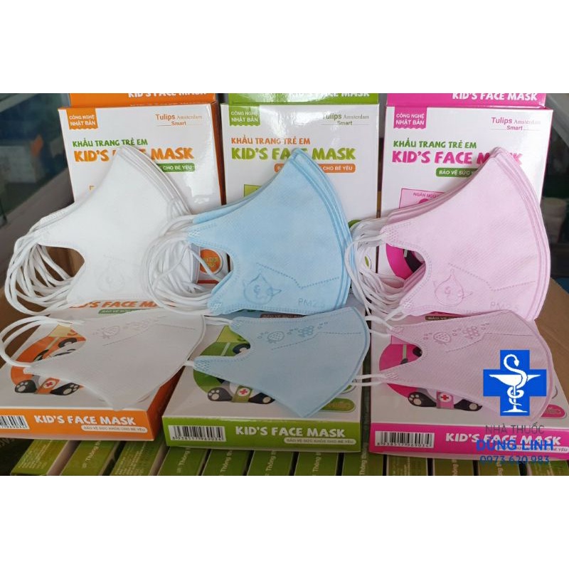 Khẩu trang Tulips 3d trẻ em Chính hãng sử dụng công nghệ dập nhật (Kids Face mask 3d ) | BigBuy360 - bigbuy360.vn